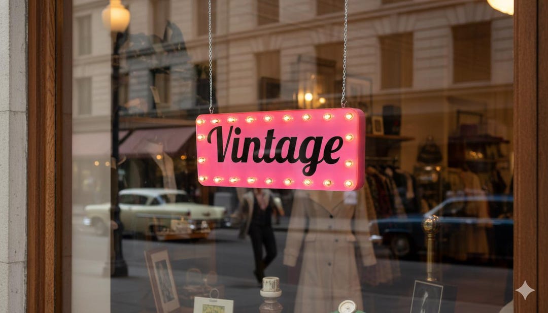 Retro Marque Sign Vintage Marquee Sign Chic Boutique Window Sign Mid Century Decor ...