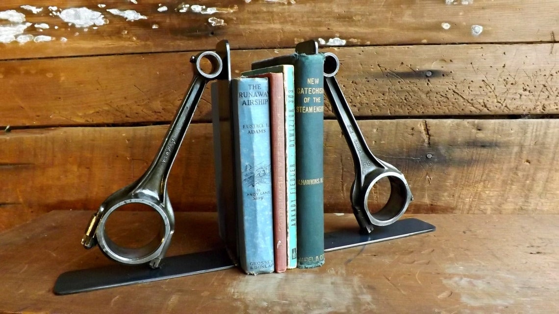 Connecting Rod Bookends Piston Bookends Industrial Bookends Steampunk