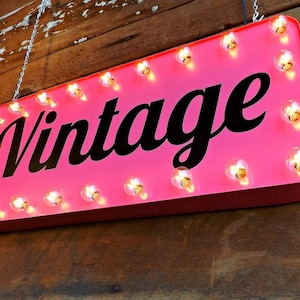 Vintage marquee sign Chic boutique window sign Mid century decor Vintage clothing Vintage store front Hanging sign lighted marquee.