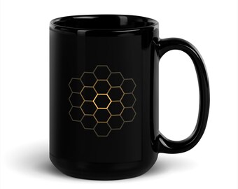 James Webb Space Telescope JWST NASA ceramic mug minimalist space exploration mirror array honeycomb hexagon