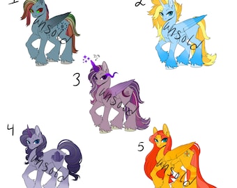 Ponysona digital design adopts Batch 1 pony design adoptable horse unicorn alicorn Pegasus