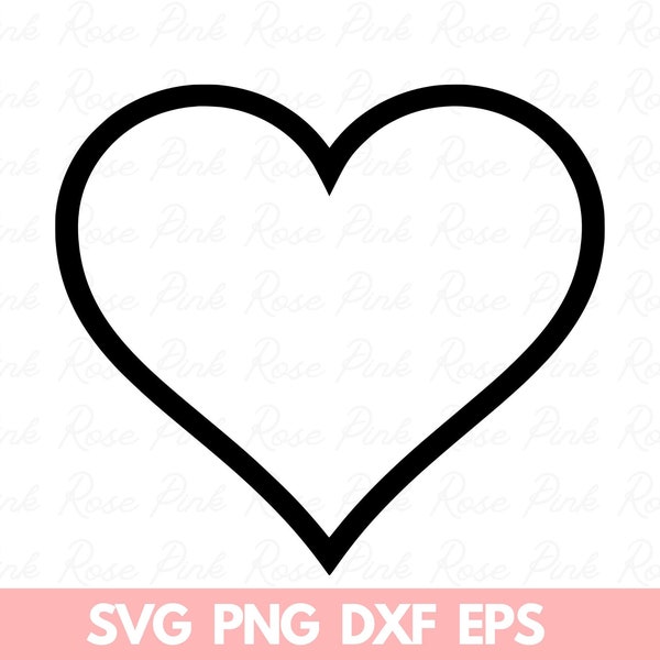 Heart Outline DIGITAL DOWNLOAD | svg png dxf eps Instant Digital Download