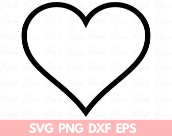 Heart Outline DIGITAL DOWNLOAD / svg png dxf eps Instant Digital Download