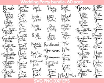 Pacchetto festa di nozze / Pacchetto famiglia matrimonio DOWNLOAD DIGITALE / svg png dxf eps Download digitale istantaneo