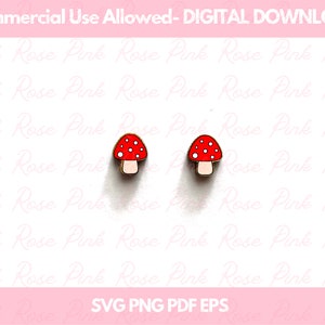 Mushroom Earrings DIGITAL DOWNLOAD | Fall Earrings SVG | Autumn Earrings | Laser Cutting Svg Pdf Eps Png | Earrings |
