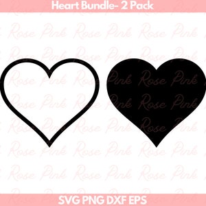 Contour du coeur | TÉLÉCHARGEMENT NUMÉRIQUE Cœur | svg png dxf eps Téléchargement numérique instantané