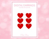 Heart Earrings DIGITAL DOWNLOAD | Cricut Earrings SVG | Glowforge Earrings | SIlhouette Earrings | Svg Pdf Dxf Eps Png | Earrings |
