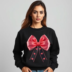 Schönes Coquette, Schleife, JPG, SVG, Geschenk, zum Valentinstag, Sweatshirt, Totebag, Kissen, Geburtstag, Einladung, für Mädchen, Frau, Mutter