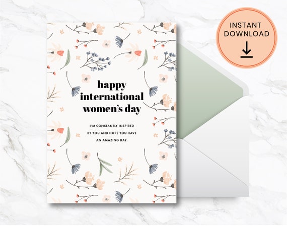 Happy International Womens Day Card Printable With BONUS | Etsy