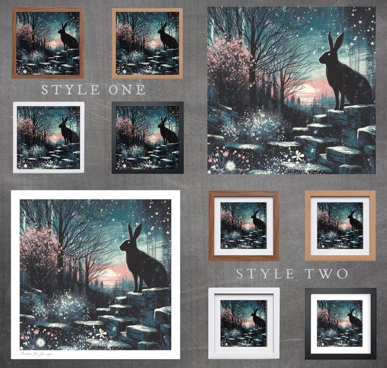 Original Art Spring Whimsical Art, Spring Art, Spring Hare Art, Spring