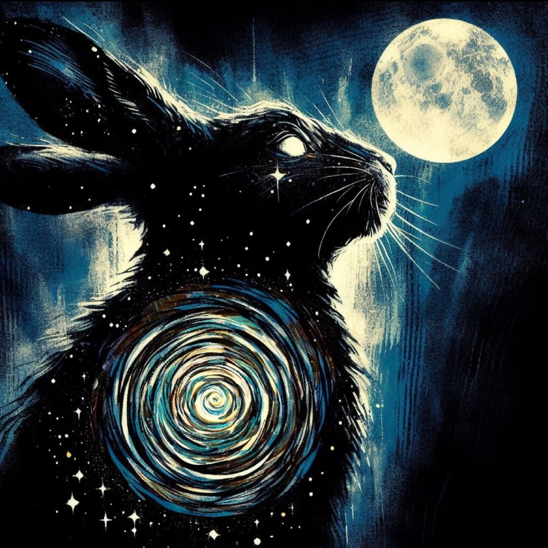 Original Art | Blue Spirals | Whimsical Art, Hare Witchy Art, Original ...