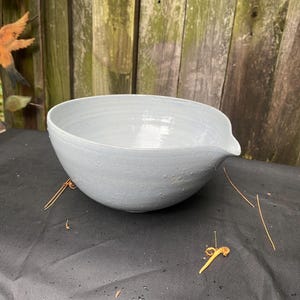 Ceramic Matcha Bowl, baby or ice blue porcelain Bowl with Spout, Matcha Tea Set, Coffee, Whisking, Handmade, Kitchen, Japanese Chawan