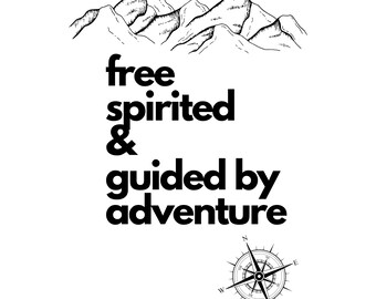 free spirited Print. Inspirational Quote. Wall Art Prints. Office Wall Decor. Quote Print. Printable Wall Art. Sign