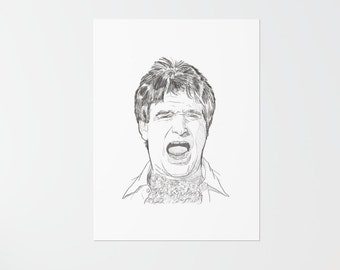 Robin Williams, Comedian Poster, Hand-drawn Portrait, Standup Comedian, Improv, Classic Comedy, Gift for Comedy Fan