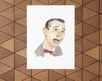 Pee Wee Herman, Pee Wee Poster, Paul Reubens, Comedy, Classic Character, Iconic, Funny, Tim Burton, Hand-drawn, Comedy Nerd, Big Adventure