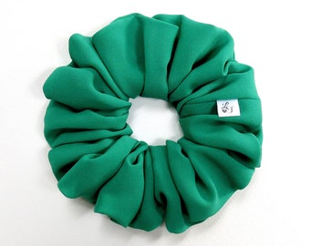 Green Chiffon Scrunchie, Elastic Hair Tie Scrunchies, Handmade Scrunchy, Jumbo\Large, Mini\Regular Size, Gifts For Her, XXL Scrunchie