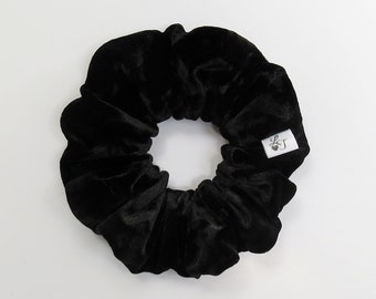 Black Velvet Scrunchie, Soft Handmade Scrunchy, Hair Accessories, Elastic Hair Tie Scrunchies, Gift Idea