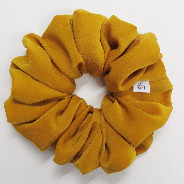 Mustard Velvet Scrunchie, Elastic Hair Tie Scrunchies, Handmade Scrunchy, Jumbo\Large, Mini\Regular Size, Gifts For Her, XXL Scrunchie