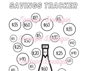 1000 Savings Tracker, 1K savings, printable / digital