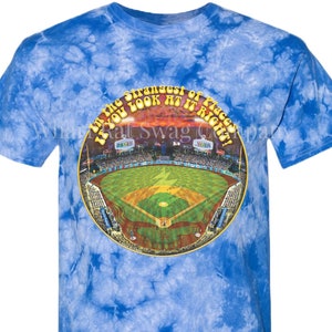Deadhead Baseball T Shirt | Dodgers T Shirt | Baseball Tie Dye Tee | Strangest of Places T Shirt