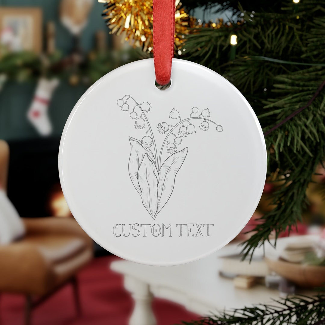 May Birth Flower Ornament, Custom May Birth Flower Lily of the Valley ...