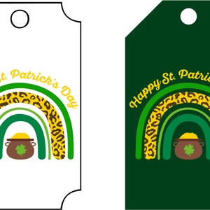 Arco-íris Leprechaun, lembrancinha de festa do Dia de São Patrício, etiqueta para impressão do Dia de São Patrício, etiqueta para presente de trevo, etiqueta para presente para impressão, etiqueta para impressão