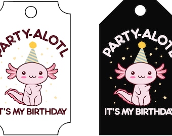 Axolotl Birthday, Printable Favor Tag, Birthday Gift Tag, Printable Gift Tag, Printable Tag, Printable Favor Tag, Printable Tag, Gift Tag