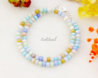 Cat's Eye 4*5mm Beaded Choker, Bracelet, Natural Colorful Gemstone Beads, Dainty Daily Beaded Necklace, Handmade Jewelry, Gift for Her