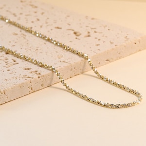18K Gold Sterling Silver Chain Necklace, Minimalist Necklace, Dainty Chain Necklace, Minimalist Style, Daily Necklace, Gift for Mother