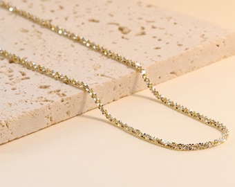 SALE!! 18K Gold Sterling Silver Chain Necklace, Minimalist Necklace, Dainty Chain Necklace, Minimalist Style, Daily Necklace Gift for Mother