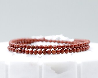 Collana Lunga In Diaspro Immagine Con Nodo E Nappa – Gioiello Moda Donna In Pietra Naturale – 25.5 Pollici