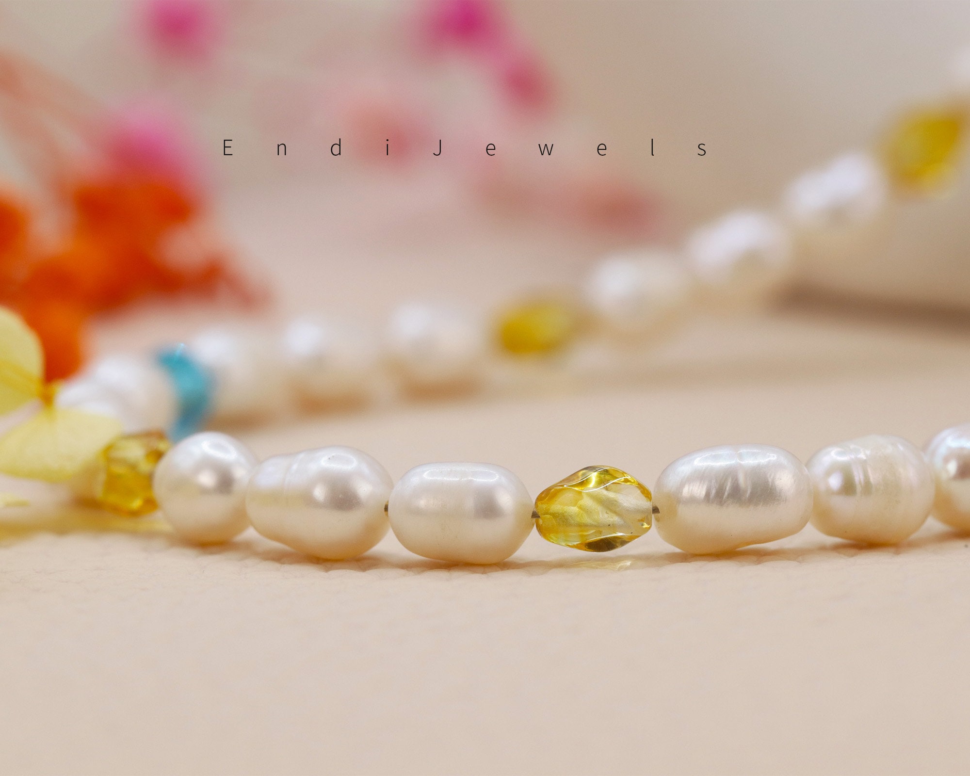 Collana A Catena Con Ciondolo Perle D'acqua Dolce Naturali