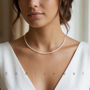 Natuurlijke witte koraal 3 mm kleine ronde choker met kralen, kralenarmband, echte edelsteen, dagelijks sierlijke waterdichte rekbare ketting voor dames/heren