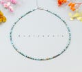 Tiny Hubei Turquoise 2mm Round Beaded Choker, Bracelet, Natural Blue Gemstone Beaded Necklace, Genuine Gemstone, Daily Necklace Gift for Her