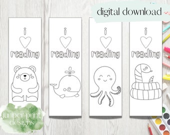 Marcadores imprimibles para niños / Marcadores imprimibles para niños / Marcadores de animales / Marcadores para niños / Marcadores para colorear