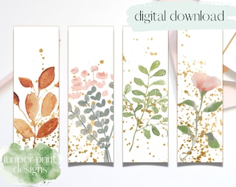 Watercolor Bookmark Printable, Download and Print Bookmarks, Watercolor Bookmarks, Printable Bookmarks