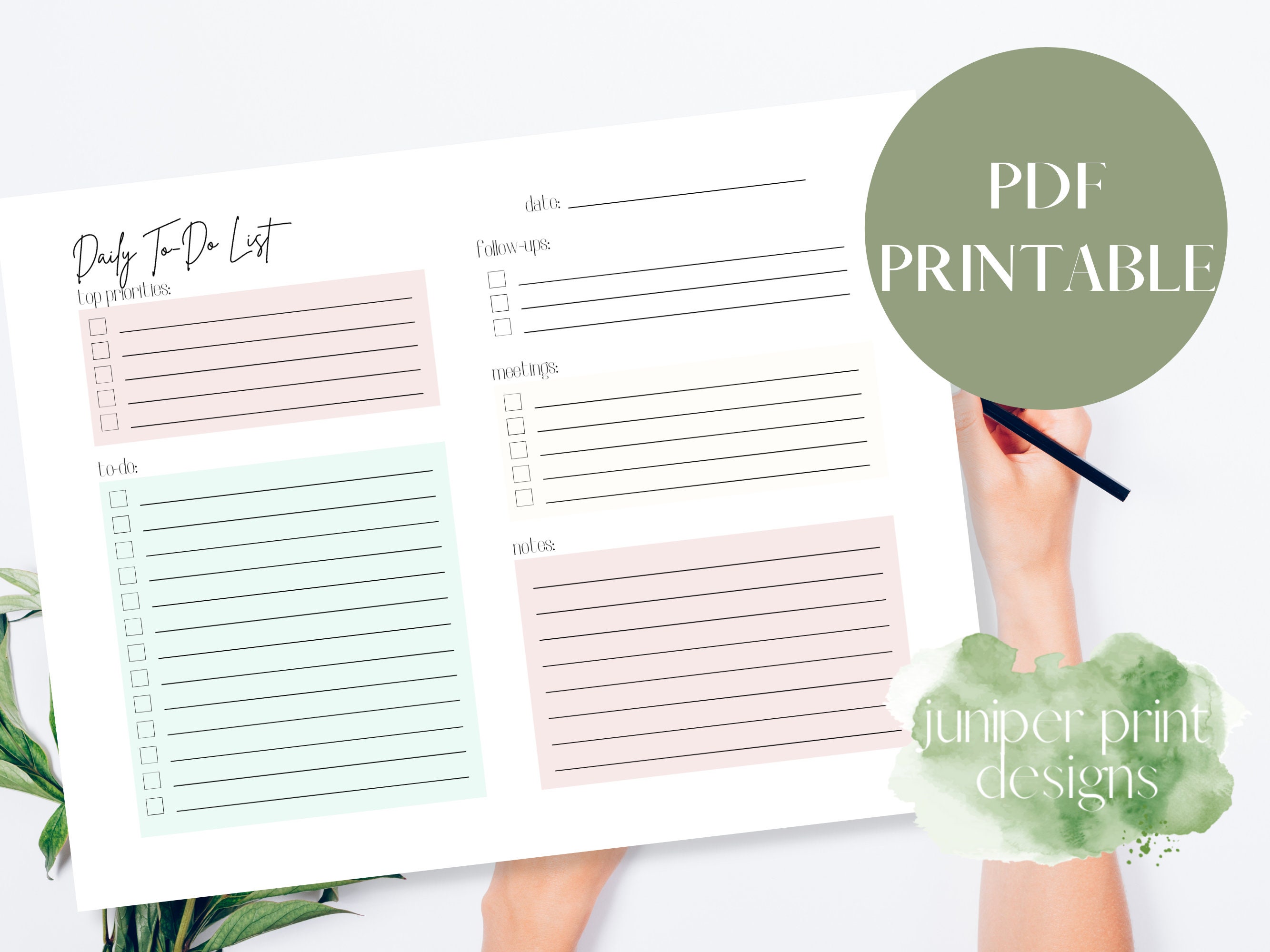 Daily to Do List Printable, Pastel to Do List, Minimalist Daily Planner ...