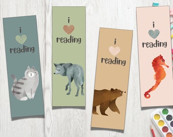 Printable Bookmarks for Kids | Kids Printable Bookmark | Animal Bookmarks | Bookmarks for Kids | Bookmarks PDF