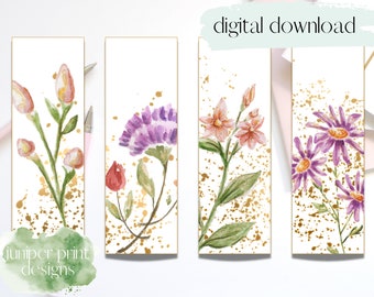 Watercolor Bookmark Printable, Download and Print Bookmarks, Watercolor Bookmarks, Printable Bookmarks
