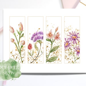 Watercolor Bookmark Printable, Download and Print Bookmarks, Watercolor ...