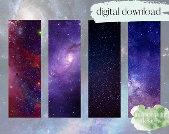 Galaxy Bookmark Printable, Download and Print Bookmarks, Galaxy Bookmarks, Printable Bookmarks
