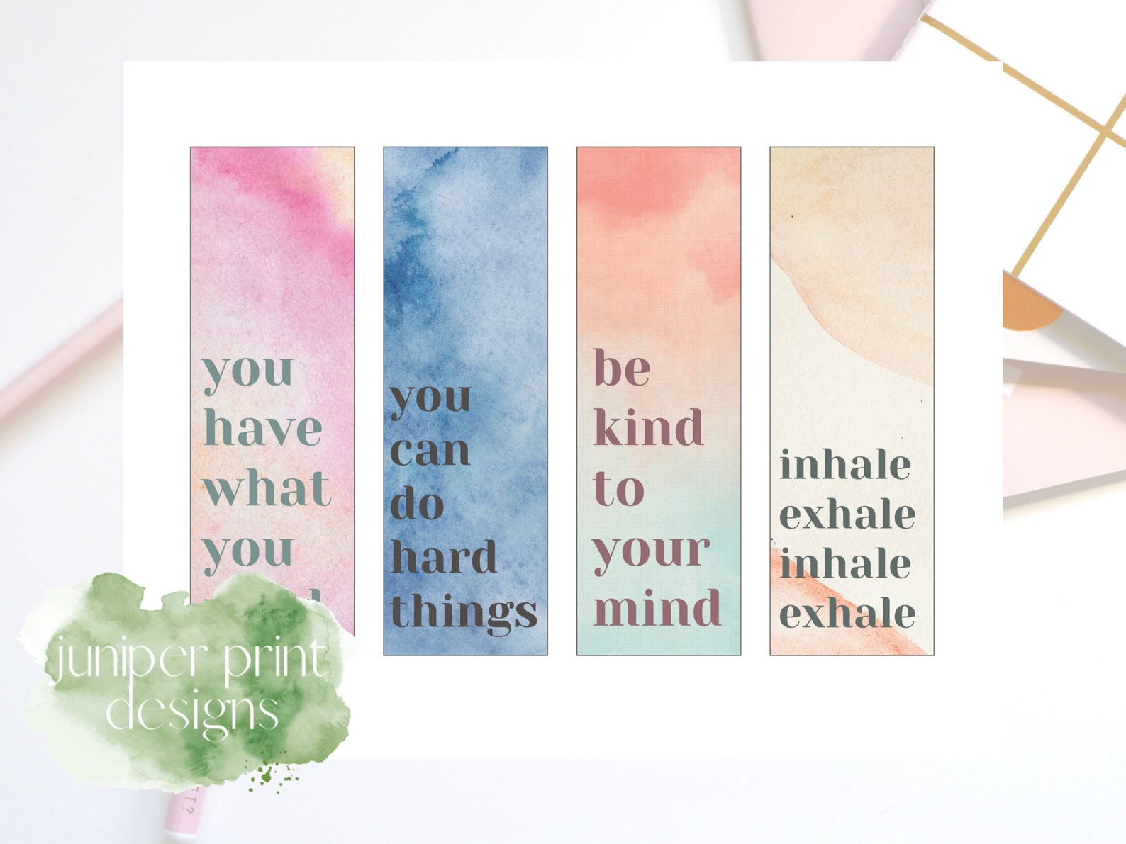 Affirmation Printable Bookmark Set, Affirmation Bookmarks, Affirmation
