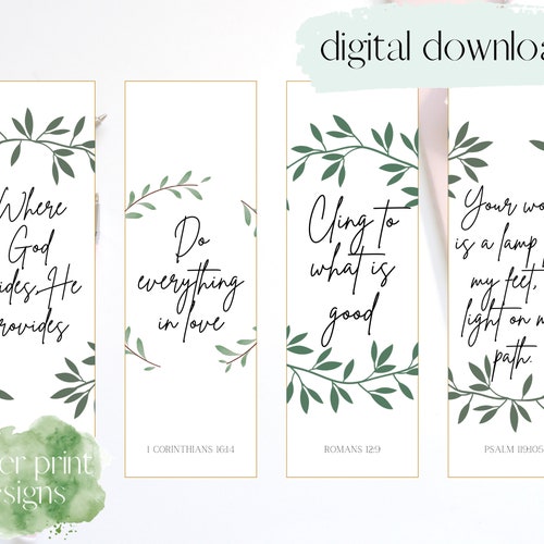 Scripture Printable Bookmarks Printable Bible Bookmarks - Etsy