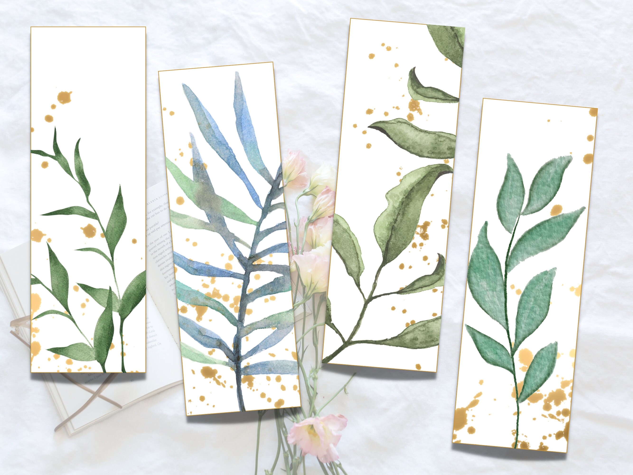 Watercolor Bookmark Printable, Download and Print Bookmarks, Watercolor ...