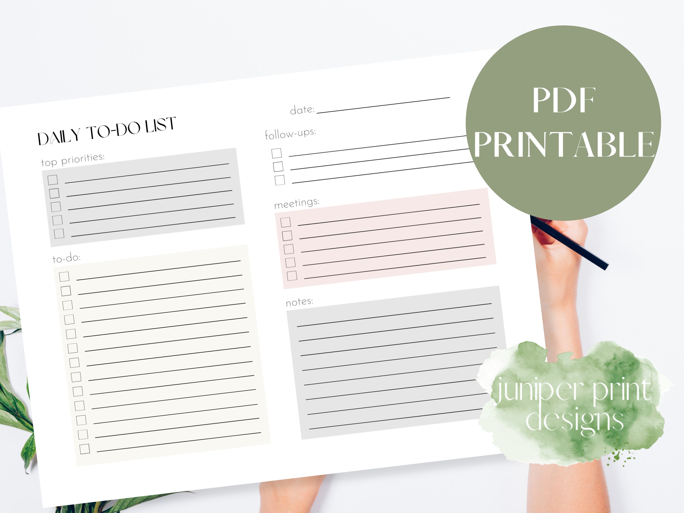 Daily to Do List Printable, Pastel to Do List, Minimalist Daily Planner ...