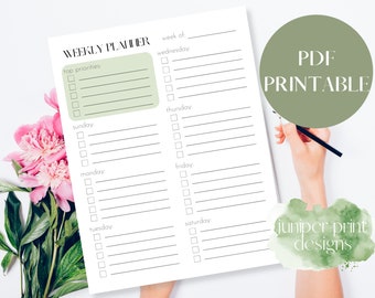 Weekly To Do List Printable, Minimalist Productivity Planner, Weekly Planner, Weekly Schedule, Printable To Do List