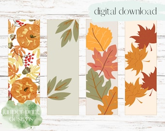 Fall Bookmark Printable, Download and Print Bookmarks, Fall Bookmarks, Printable Bookmarks, Autumn Bookmark Download