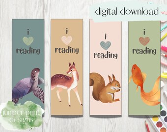 Printable Bookmarks for Kids | Kids Printable Bookmark | Animal Bookmarks | Bookmarks for Kids | Bookmarks PDF