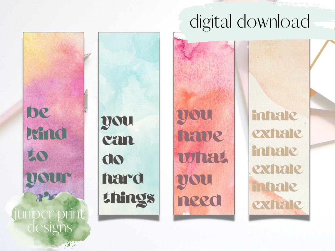 Affirmation Printable Bookmark Set, Affirmation Bookmarks, Affirmation