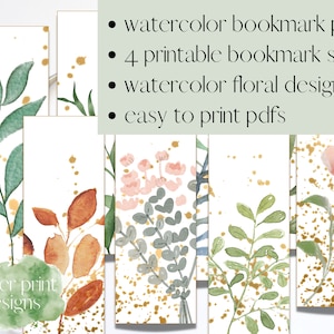 Watercolor Bookmark Printables, Download and Print Bookmarks ...